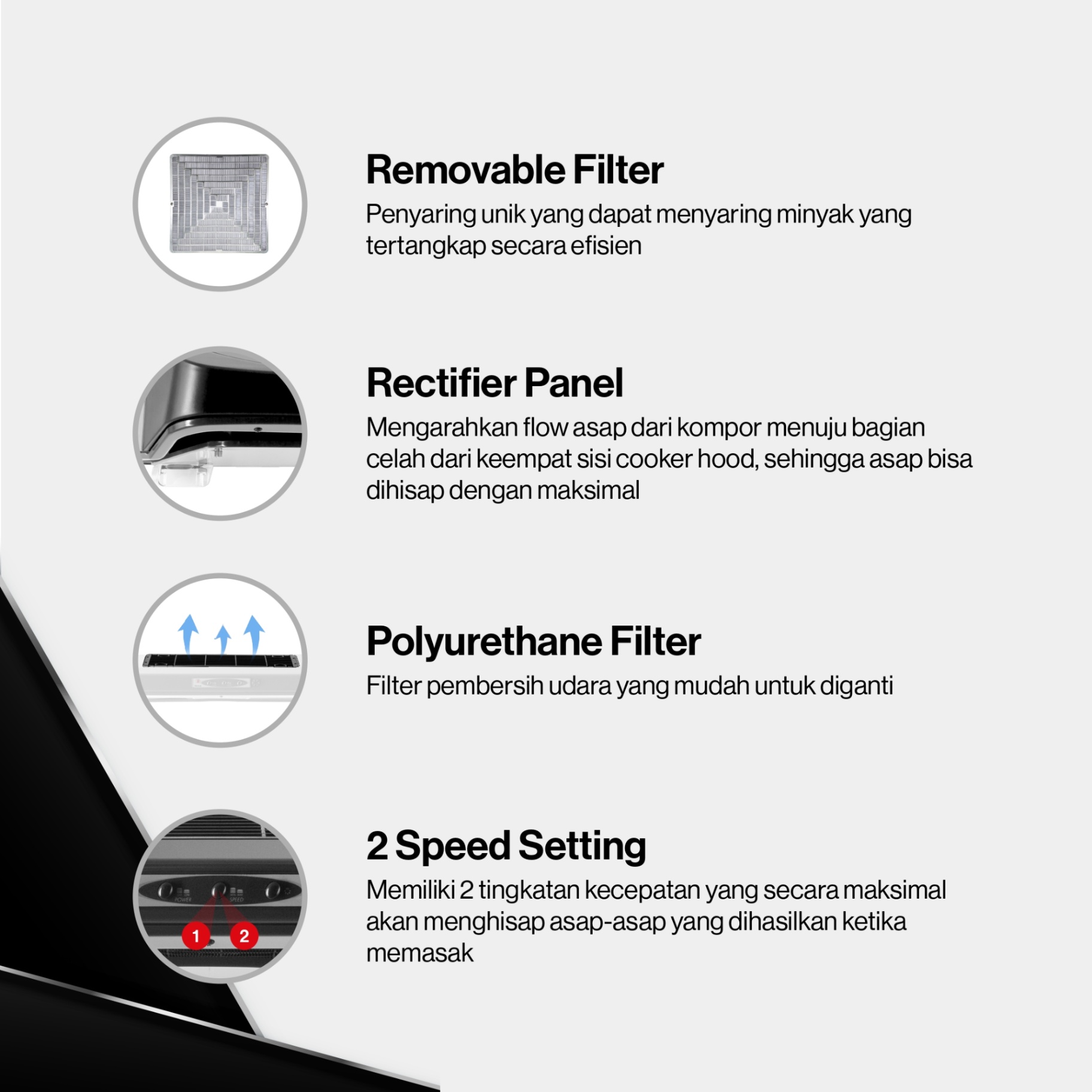 Rinnai Tudung Kompor - RH-60ER(G) Rinnai Cooker Hood