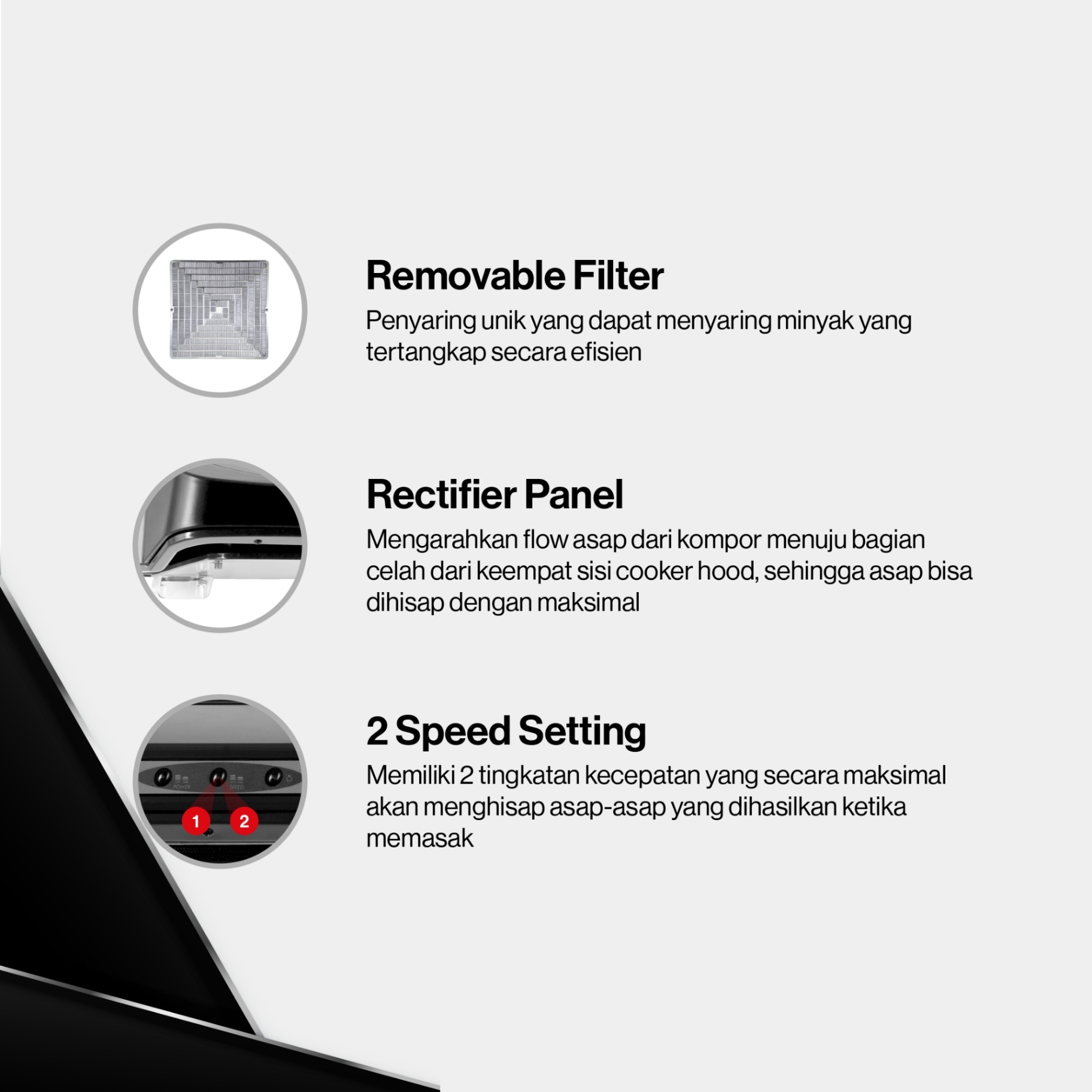 Rinnai Tudung Kompor - RH-60EV (G) Rinnai Cooker Hood