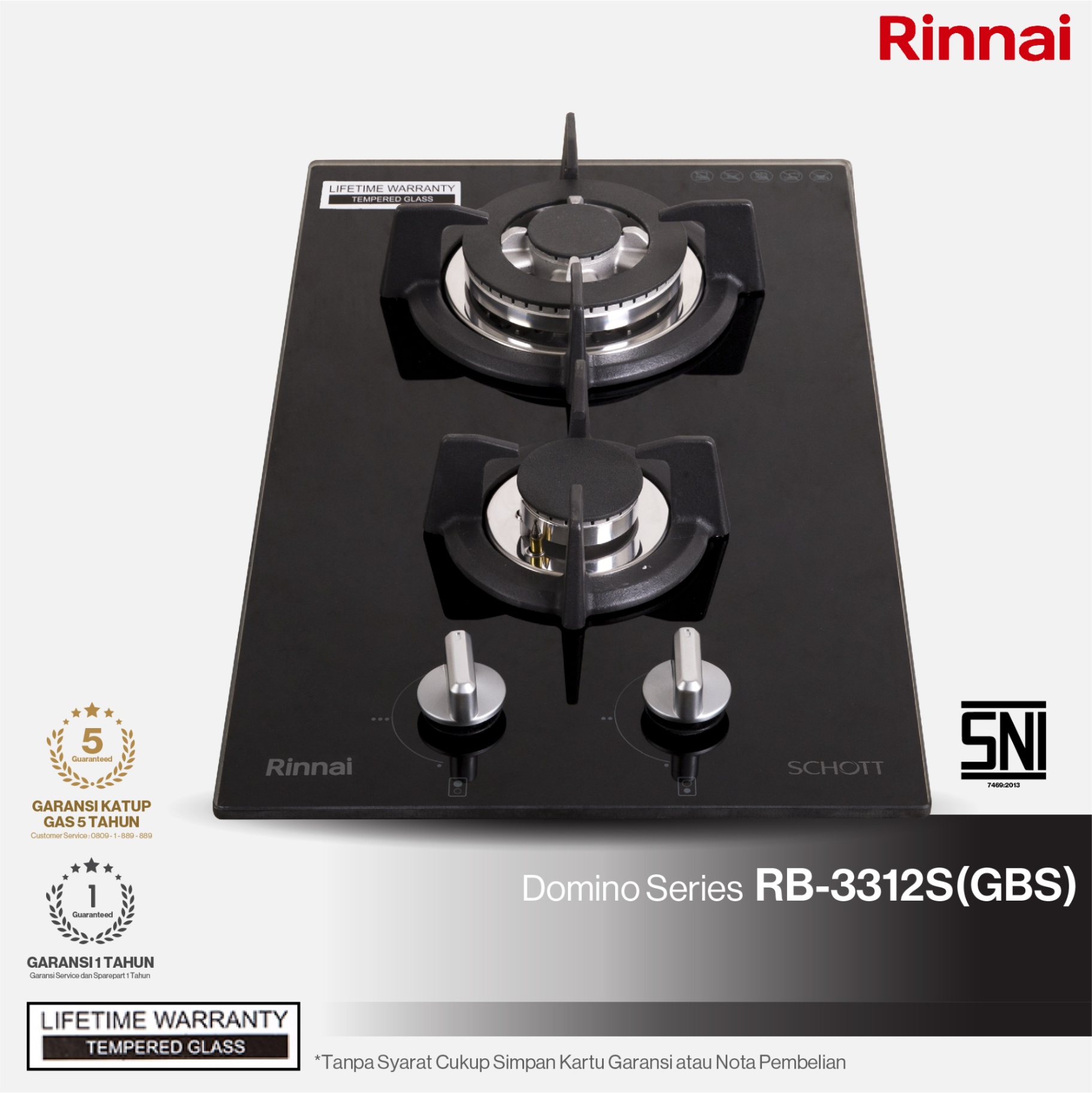 Rinnai Kompor Tanam - RB-3312S (GBS) Rinnai Built - In Hob