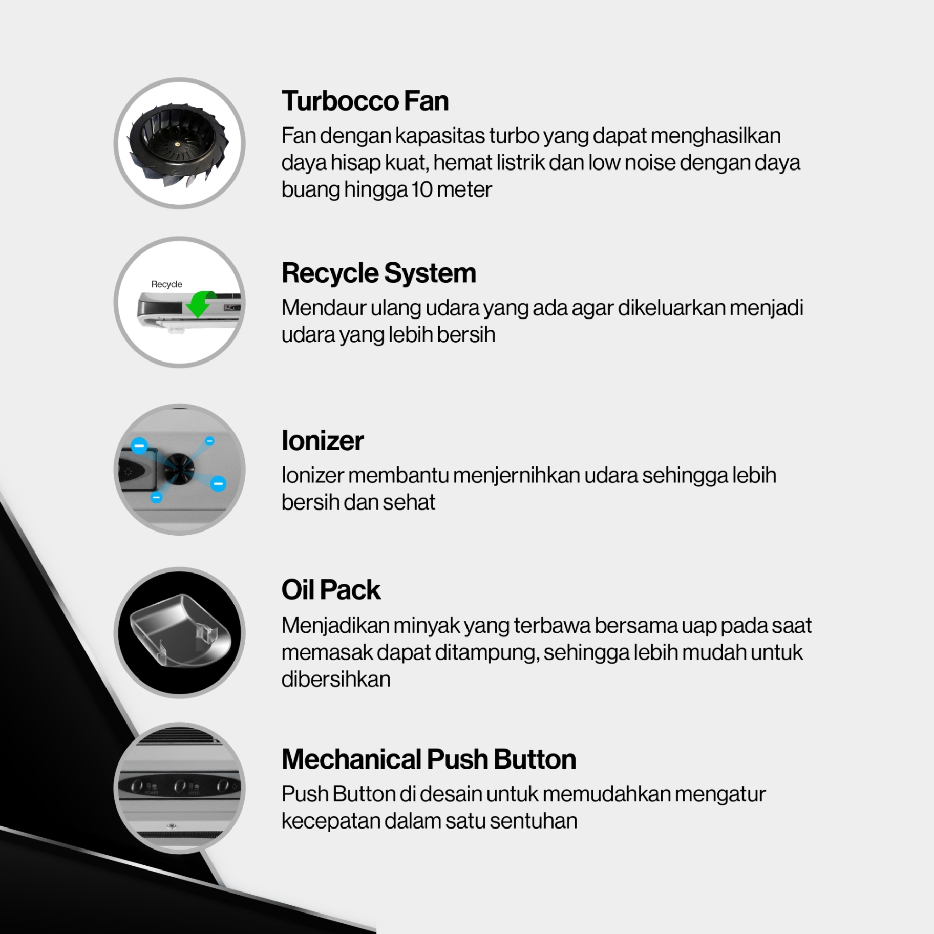 Rinnai Tudung Kompor - RH-90ERI(S) Rinnai Cooker Hood