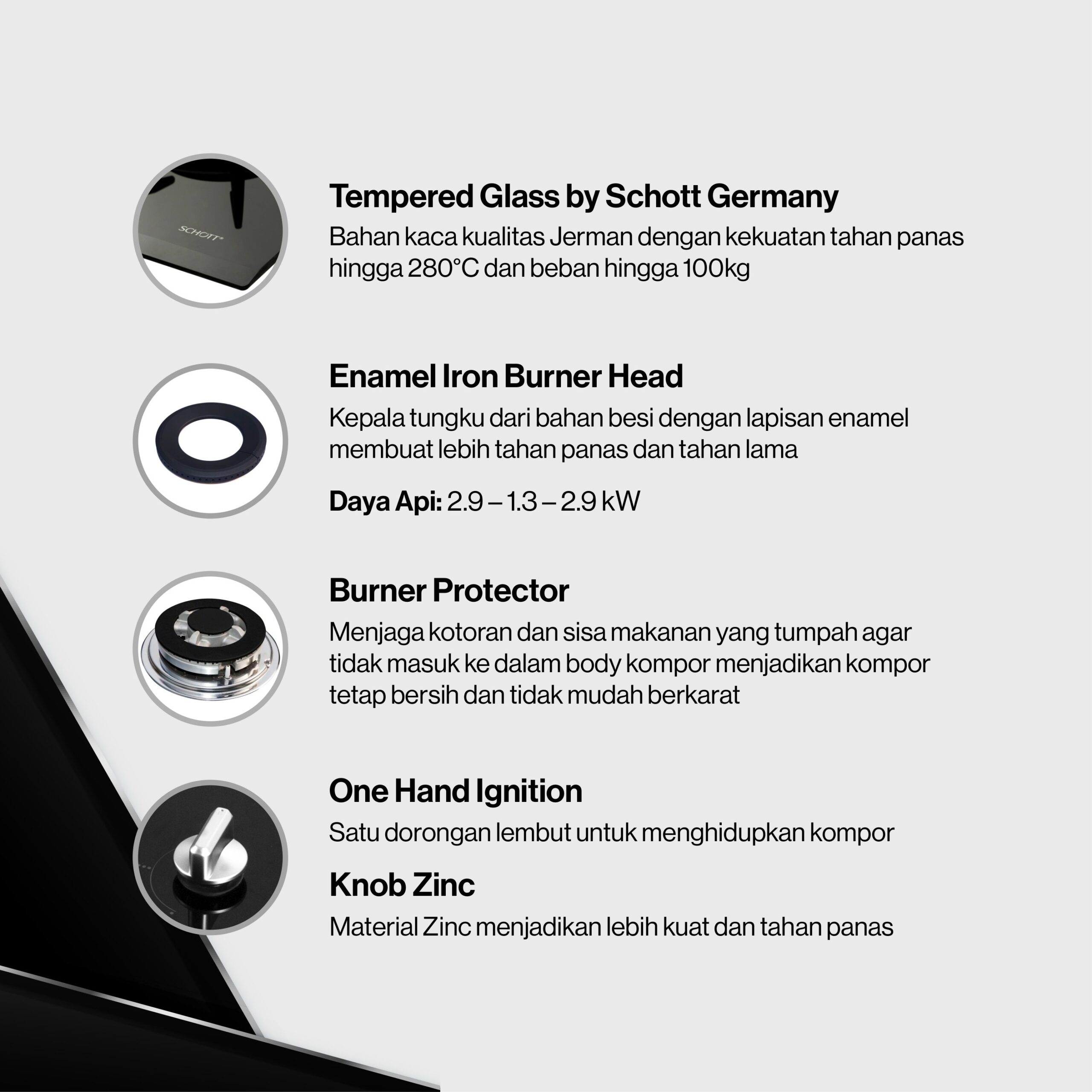 Rinnai Kompor Tanam - RB-713N(GB) Rinnai Built - In Hob