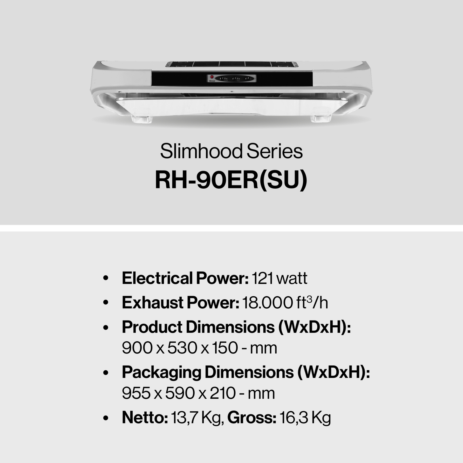 Rinnai Tudung Kompor - RH-90ER(SU) Rinnai Cooker Hood