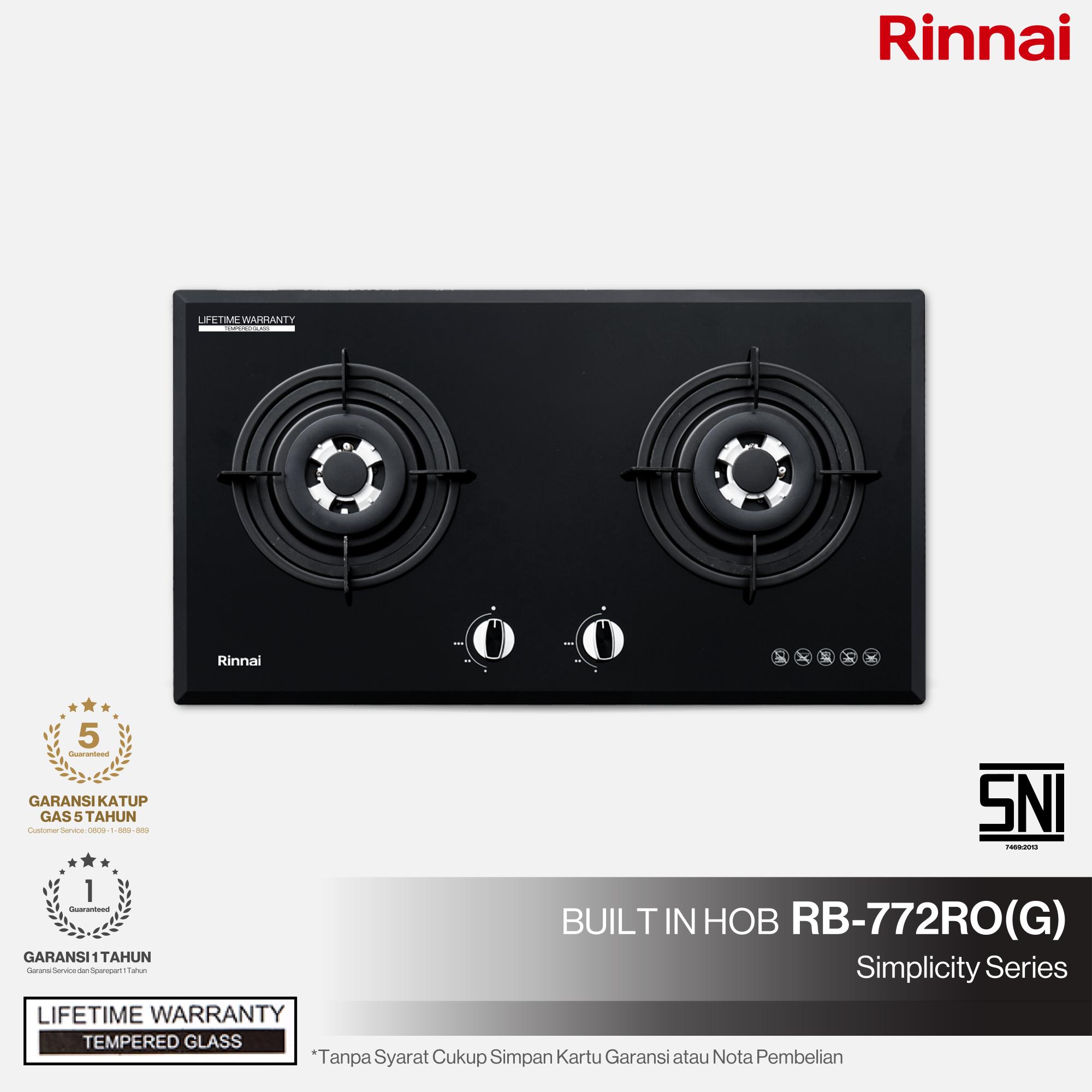 Rinnai Kompor Tanam - RB-772RO(G) Rinnai Built - In Hob