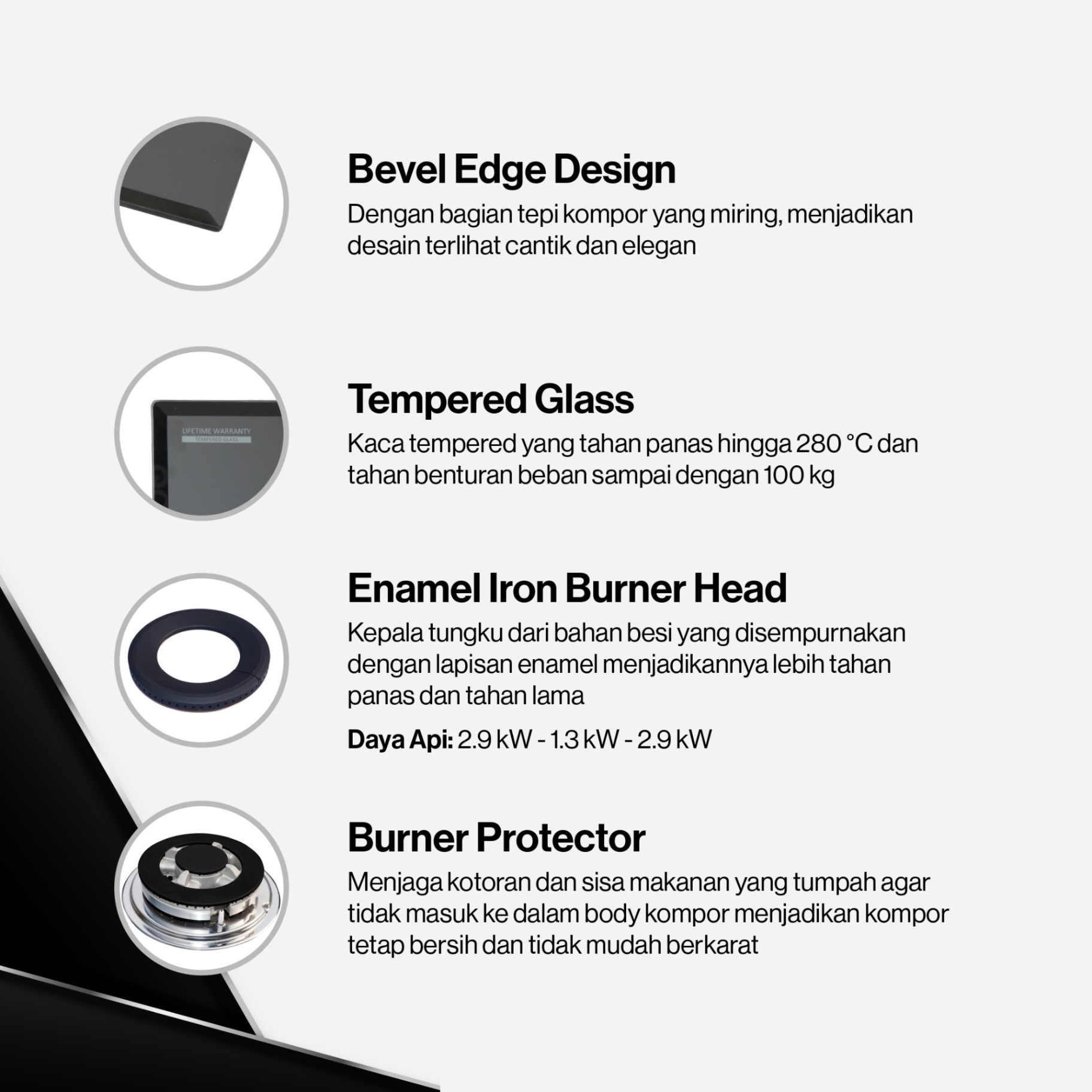 Rinnai Kompor Tanam - RB-317N(G) Rinnai Built - In Hob