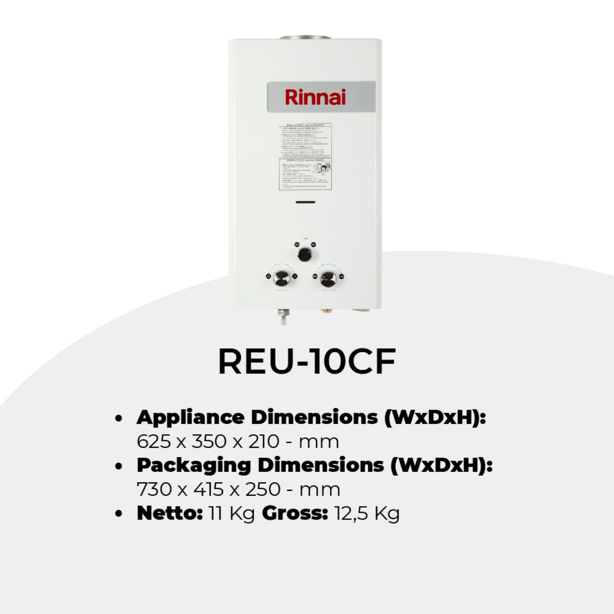 Rinnai Gas Water Heater REU-10CF Rinnai Gas Water Heater
