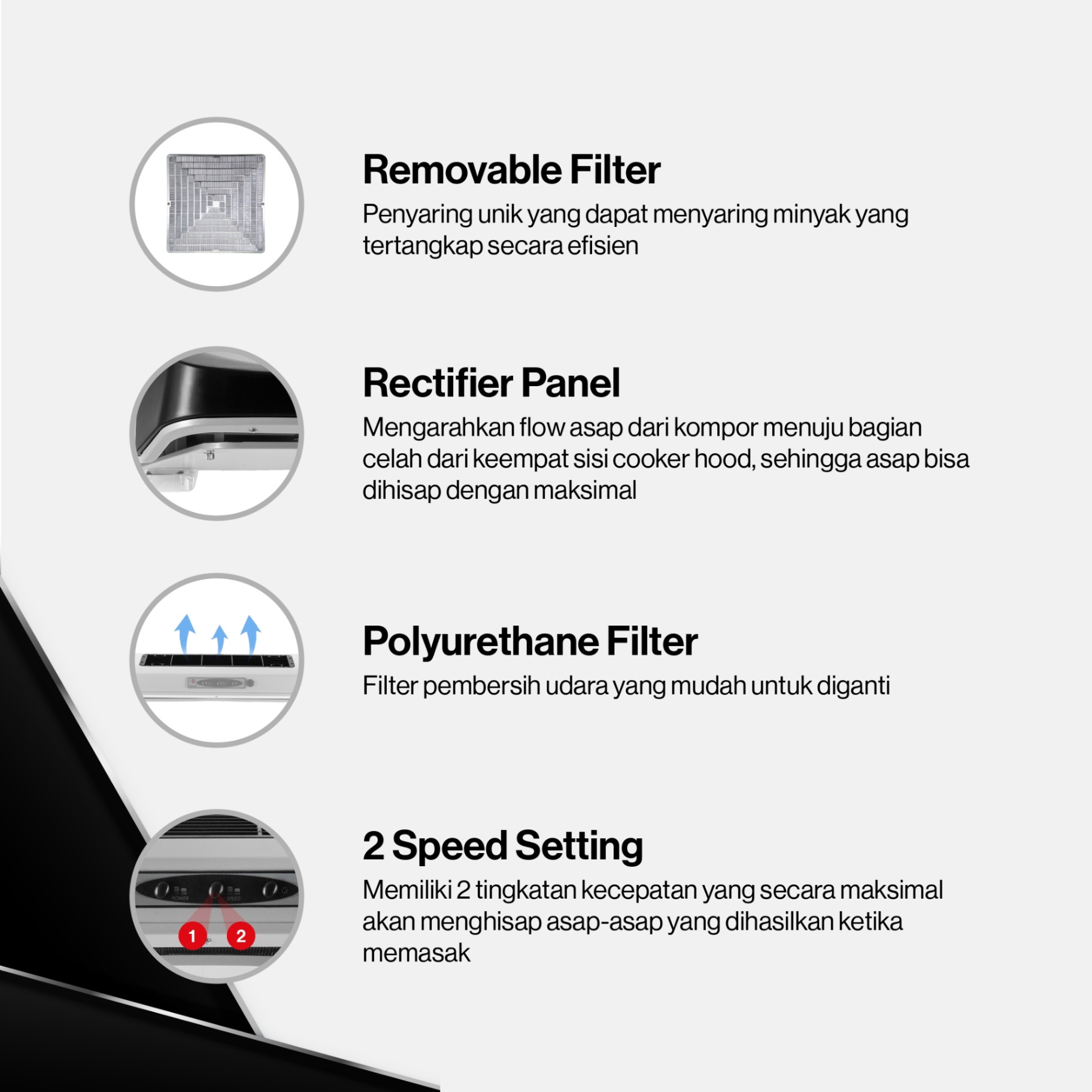 Rinnai Tudung Kompor - RH-90ER(S) Rinnai Cooker Hood