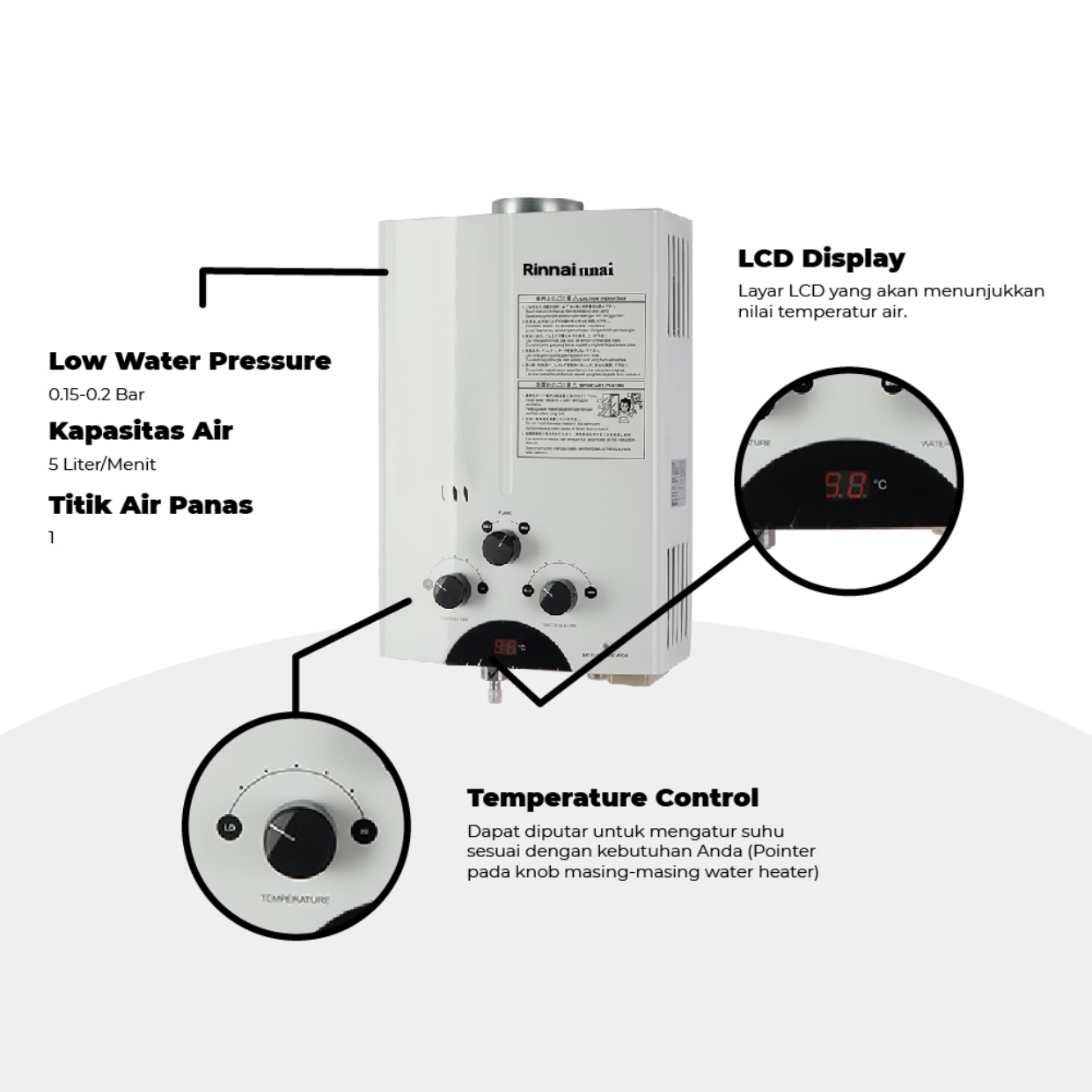 Rinnai Gas Water Heater REU-5CFC Rinnai Gas Water Heater