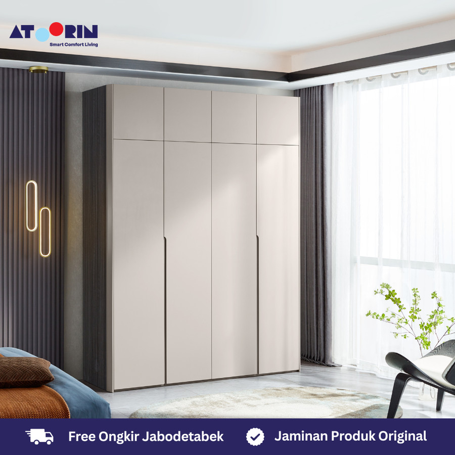 ATOORIN Leo Wardrobe - Lemari Pakaian Minimalis Elegan, 160x59x239 cm