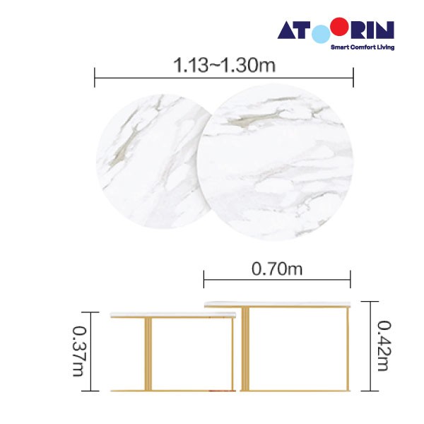 ATOORIN - Crux Coffee Table - Meja Kopi Marble Gold
