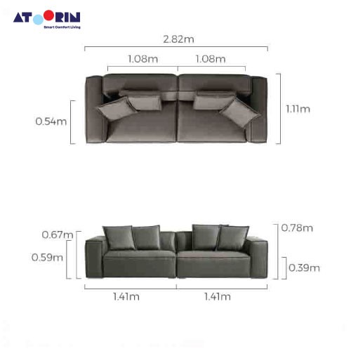 ATOORIN - Charles Sofa - Sofa Kulit dengan Latex