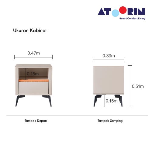 ATOORIN - Tara Night Stand - Meja Sudut / Nakas Kecil