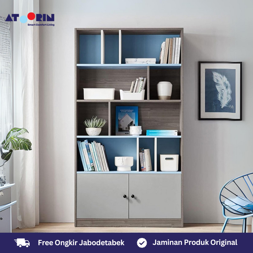 Hyu Bookcase ATOORIN - Rak Buku Modern dari Triamine Board, 101x32x187 cm
