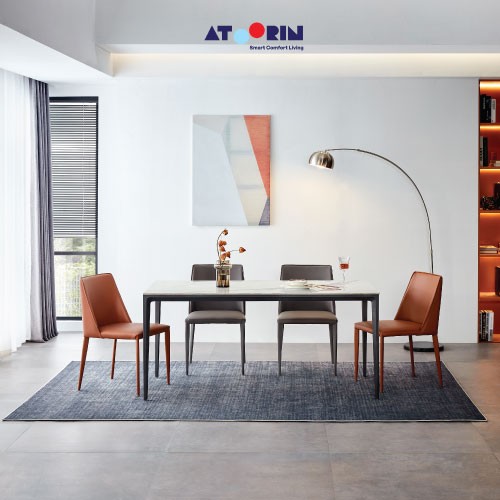 ATOORIN - Lance Orange Dining Table - Meja Makan Dengan 6 Kursi