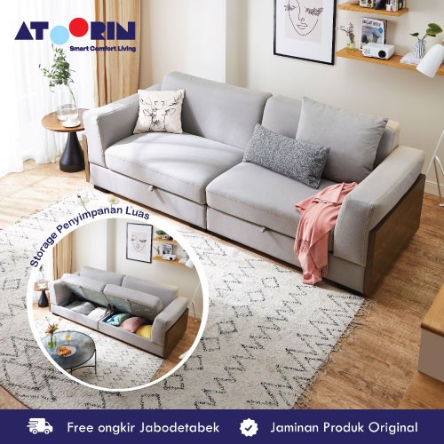 ATOORIN - Hana Two Seater - Sofa Fabric Dua Dudukan Dengan Penyimpanan