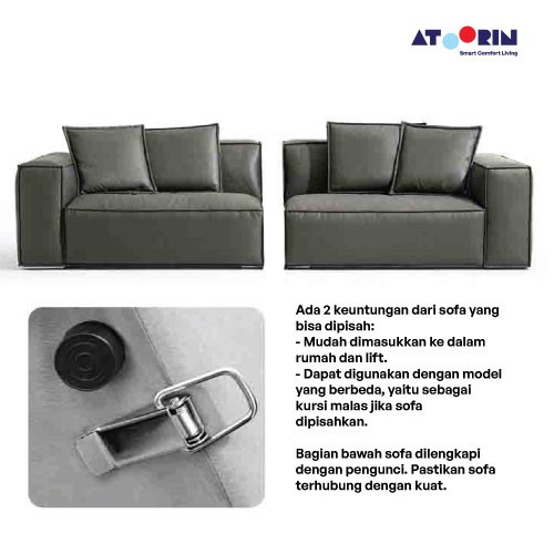 ATOORIN - Charles Sofa - Sofa Kulit dengan Latex
