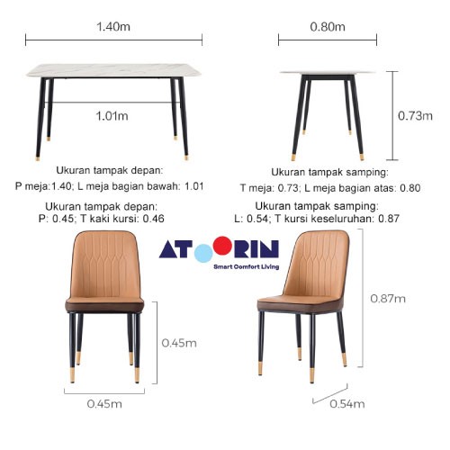 ATOORIN - Verde Dining Set - Meja Makan
