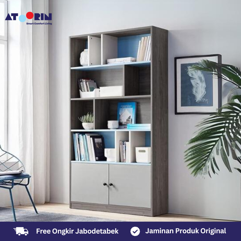 Hyu Bookcase ATOORIN - Rak Buku Modern dari Triamine Board, 101x32x187 cm