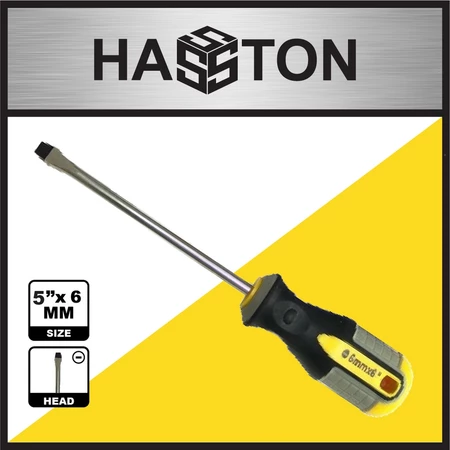 Hasston Obeng Handgrip Abu-abu Kuning (-) 5" (2515-005)