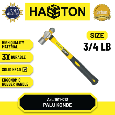 HASSTON Hammer Konde Gg. Fiber Bungkus Karet Hitam 1/2 Lbs (1511-020)