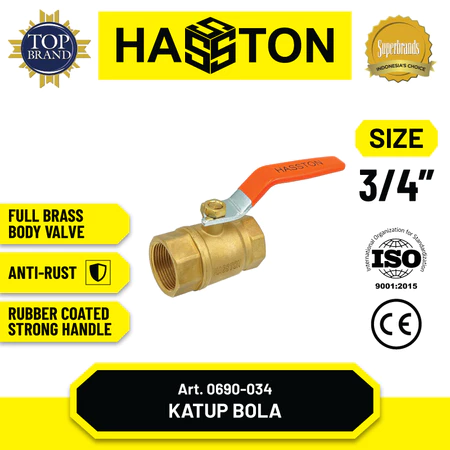 Hasston Ball Valve Kuningan/Katup Bola Kuningan / Stop Kran Air (0690)