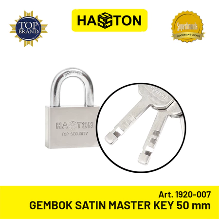 Hasston Gembok Satin 50mm (4Pcs) / Safety Padlock Master Key (1920-007)