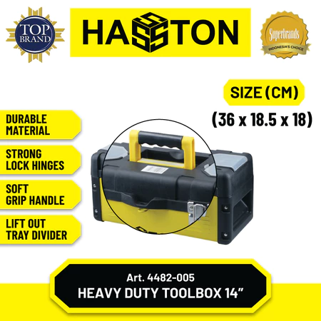Hasston Tool Box Plat Besi-Plastik / Kotak Perkakas / Tool Box (4482)