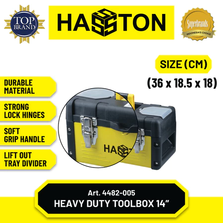 Hasston Tool Box Plat Besi-Plastik / Kotak Perkakas / Tool Box (4482)