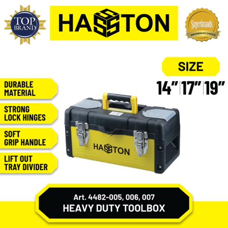 Hasston Tool Box Plat Besi-Plastik / Kotak Perkakas / Tool Box (4482)