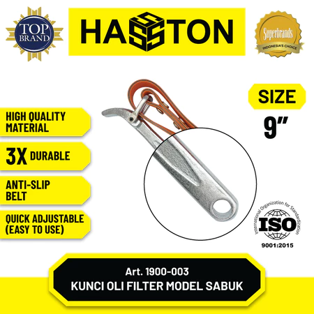 Hasston Kunci Oli Filter Model Sabuk 9" / Oil Filter Wrench (1900-003)