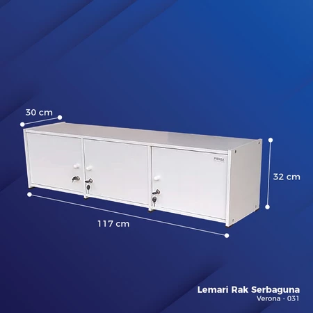 Lemari Rak Buku Serbaguna 3 Pintu Datar Verona 031 Pienza Furniture