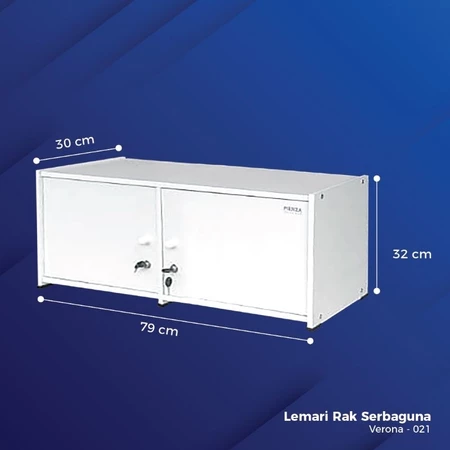 Lemari Rak Buku Serbaguna 2 Pintu Datar Verona 021 Pienza Furniture