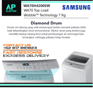 SAMSUNG WA70H4200SW Mesin Cuci 7kg Otomatis Pintu Atas 70H4200 Wooble
