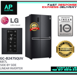 LG GC-B247SQUV KULKAS SIDE BY SIDE LINIER INVERTER GCB247SQUV HITAM
