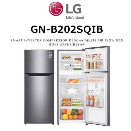LG GN-B202SQIB Lemari Es Kulkas 2 PINTU GNB202SQIB GNB202 NEW