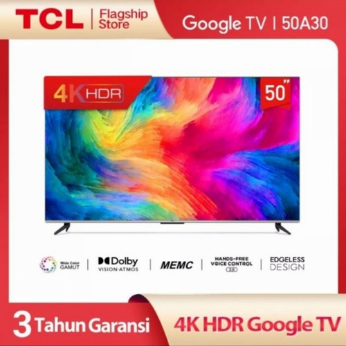 TCL 50A30 LED TV Android TV 50 Inch UHD 4K Android 11 Dolby Atmos A30
