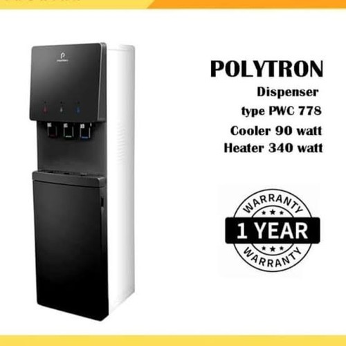 POLYTRON PWC778 Dispenser Galon Bawah Panas, Normal, Dingin Kompresor
