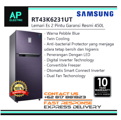 Samsung RT43K6231UT Lemari Es 2 Pintu Garansi Resmi 450L RT-43K6231UT