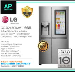 LG GC-X247CKAV Kulkas Side by Side InstaView Door-in-Door GCX247CKAV