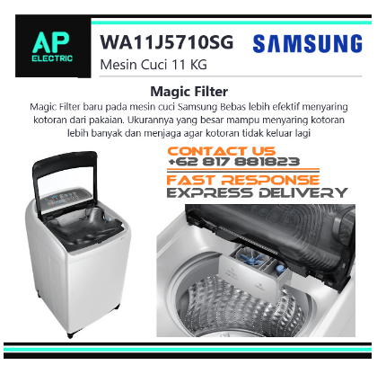 SAMSUNG WA11J5710SG Mesin Cuci 11 KG WA-11J5710SG 11J5710 WA-11J5710
