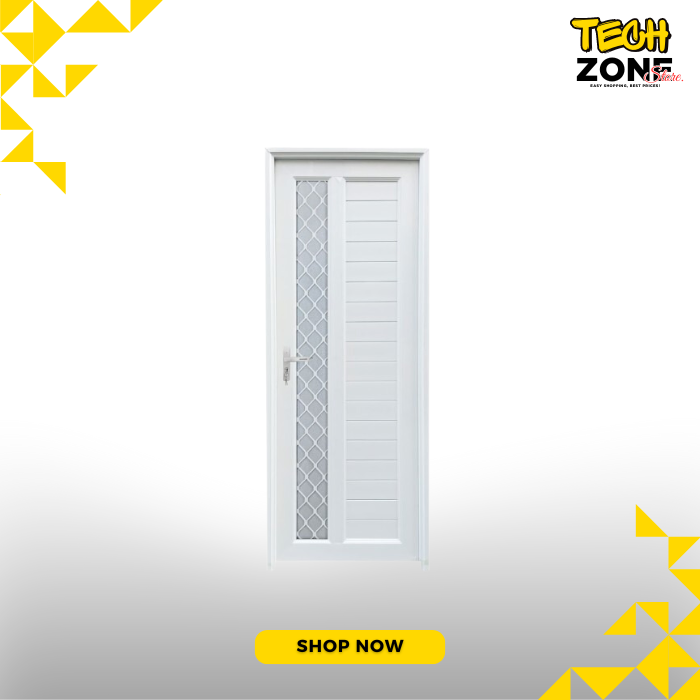 Icepol Pintu Kamar Mandi Upvc Motif Kaca 80x200 Komplit Set