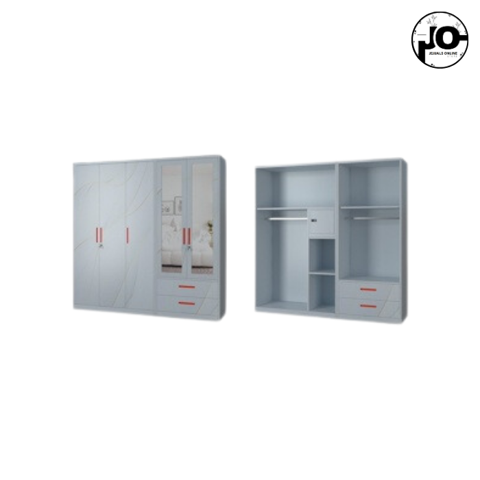 Lemari Pakaian Besi 5 Pintu Minimalis | Lemari Baju Metal Wardrobe - M