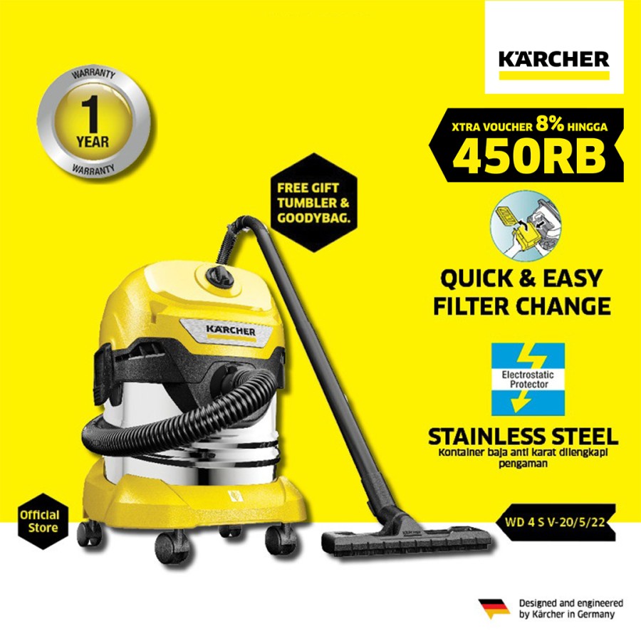 Karcher WD 4 S V-20/5/22 *EU Vacuum Cleaner Wet & Dry