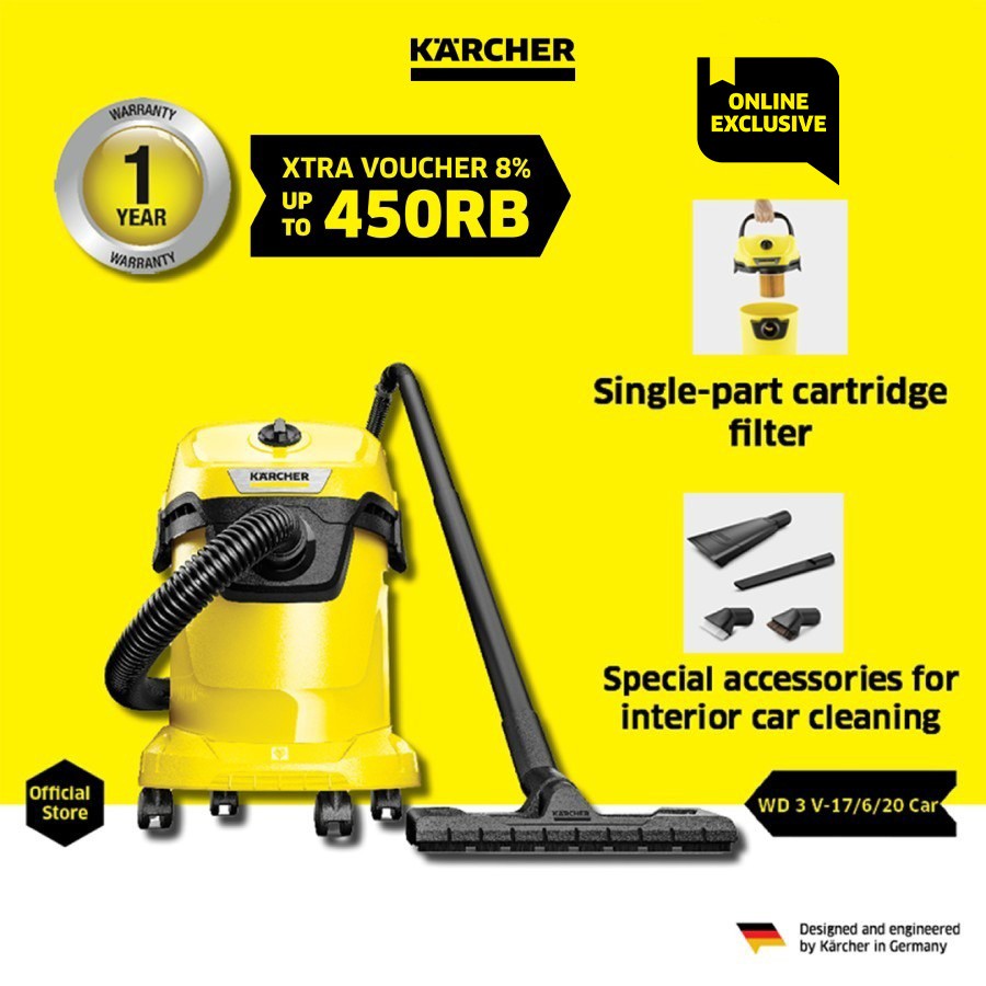 Karcher WD 3 V-17/6/20 CAR *EU Vacuum Cleaner Wet & Dry 