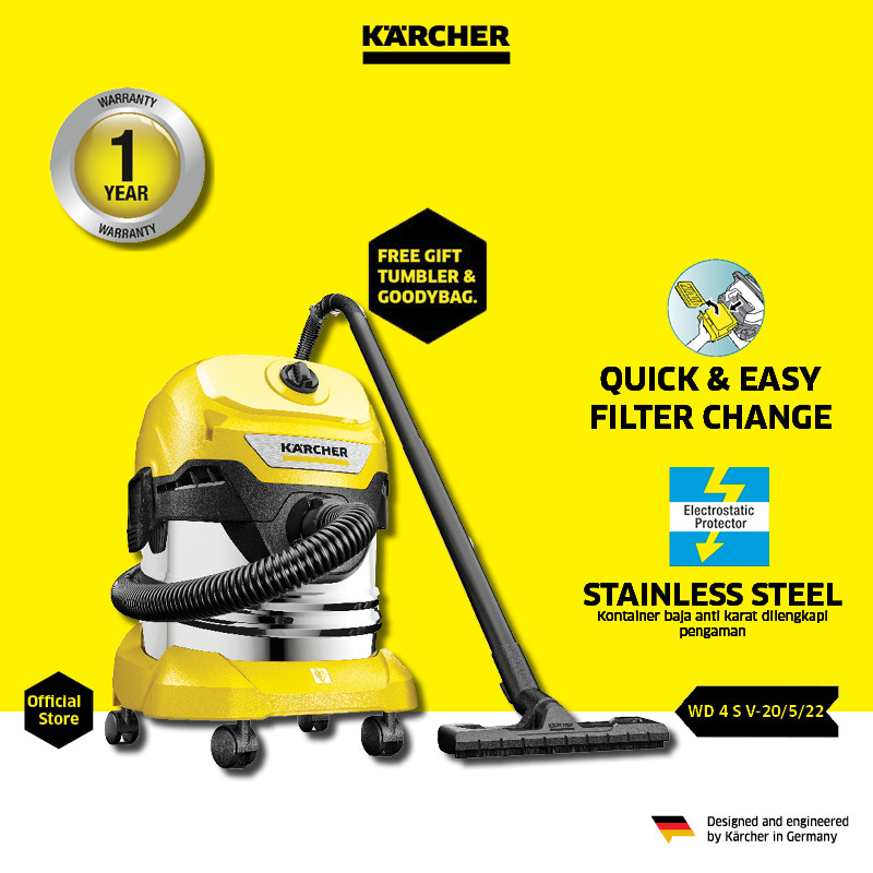Karcher WD 4 S V-20/5/22 *EU Vacuum Cleaner Wet & Dry
