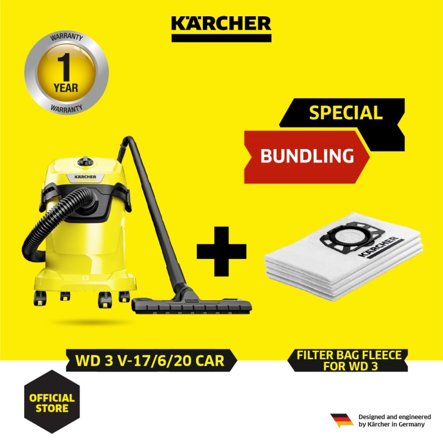 Karcher WD 3 V-17/6/20 CAR *EU Vacuum Cleaner Wet & Dry