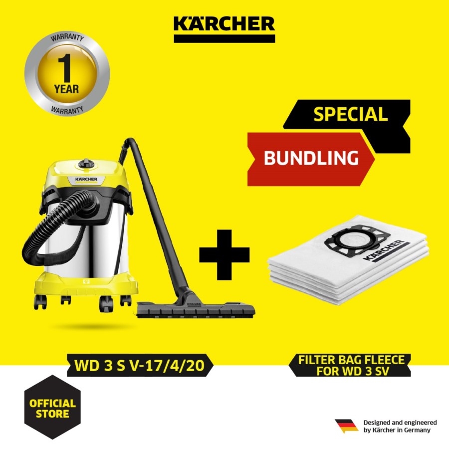 Karcher WD 3 S V-17/4/20 *EU Vacuum Cleaner Wet & Dry 