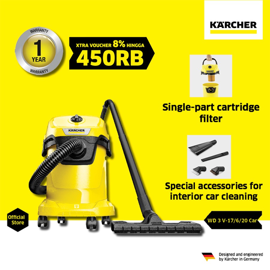 Karcher WD 3 V-17/6/20 CAR *EU Vacuum Cleaner Wet & Dry 