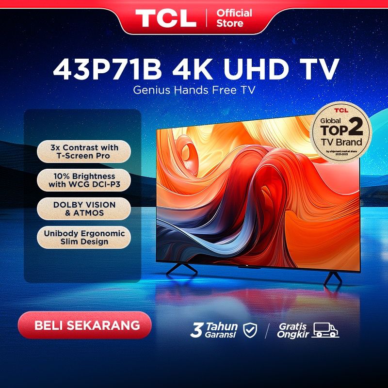 4K Hands Free Google TV] TCL 43 Inch P71B
