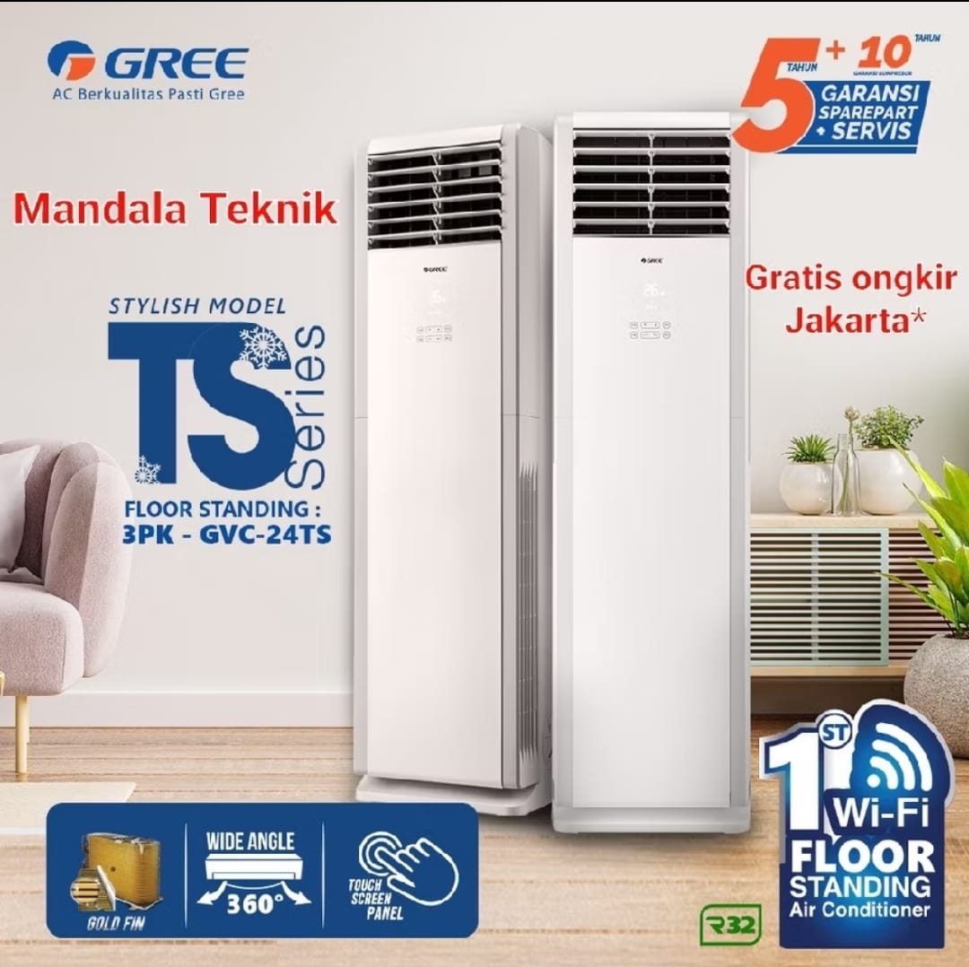 AC Gree Standing Floor 3 PK GVC-24STS 1phase R32 ( unit only )