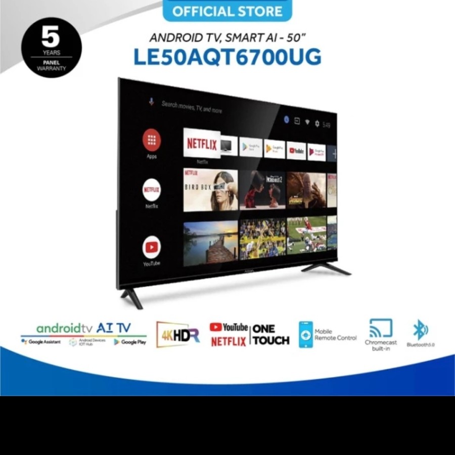 TV LED AQUA 50AQT6700UG SMART ANDROID TV 50INC
